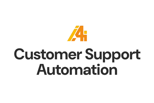 This clean graphic features a bold stylized logo in vibrant orange and gold, centered above the text "Customer Support Automation" in a sleek black font. It visually represents advanced customer support automation designed to scale your operations. By deploying a reliable AI customer service agent and smart automated ticket routing, this dynamic AI helpdesk automation system resolves issues faster. Ultimately, this powerful customer support AI tool ensures high satisfaction and 24/7 efficiency.